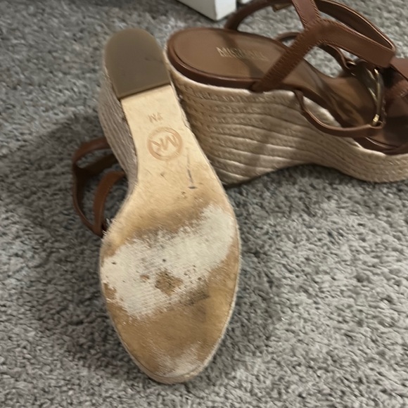 Michael Kors Brown Wedge Sandals with Lace-Up Design - Picture 3 of 4